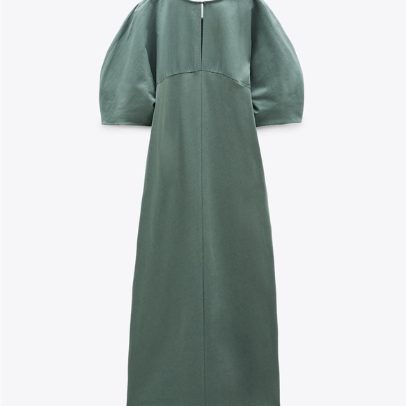 Zara green combination dress with pockets - Picture 5 of 5